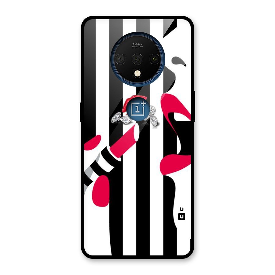 Bold Woman Glass Back Case for OnePlus 7T