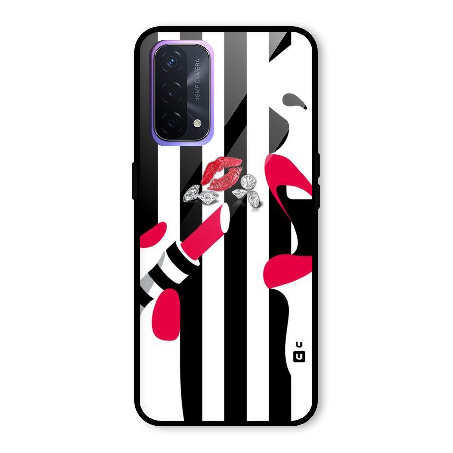 Bold Woman Glass Back Case for Oppo A74 5G