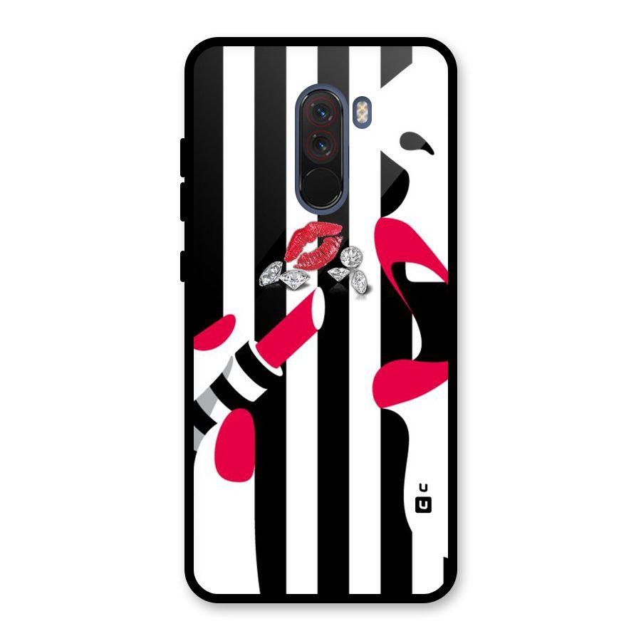 Bold Woman Glass Back Case for Poco F1