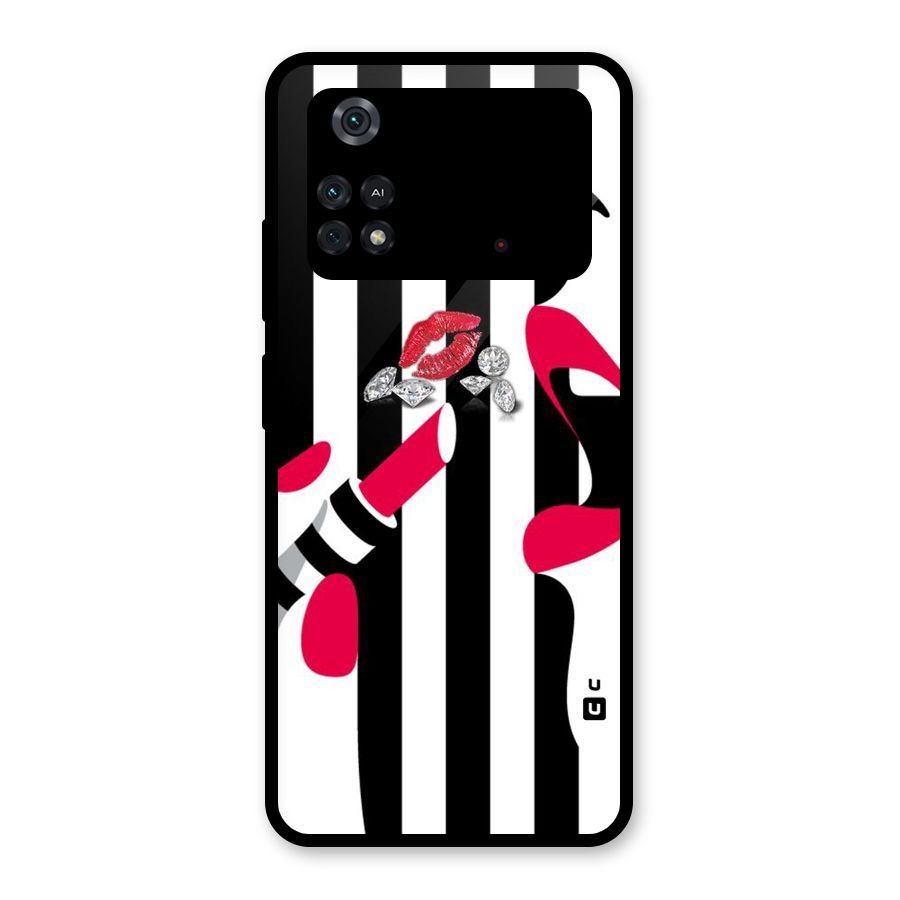 Bold Woman Glass Back Case for Poco M4 Pro 4G