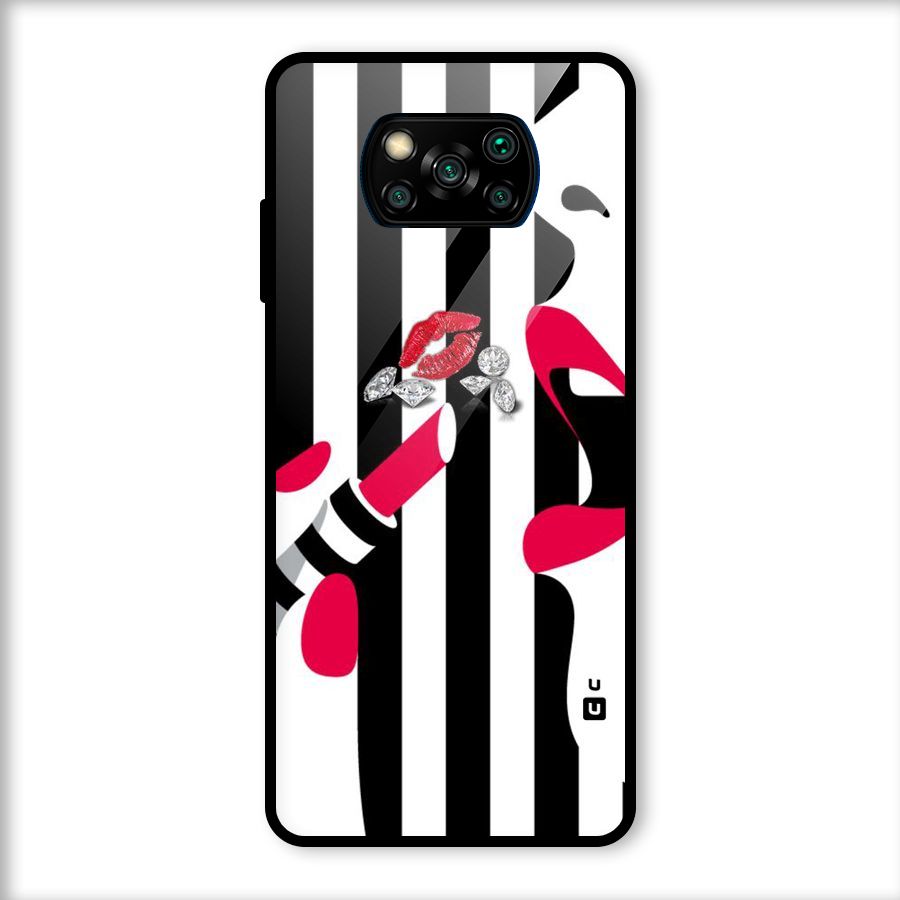 Bold Woman Glass Back Case for Poco X3