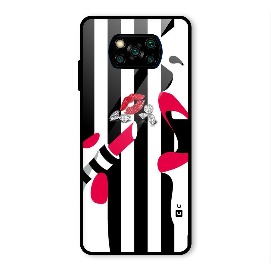 Bold Woman Glass Back Case for Poco X3 Pro