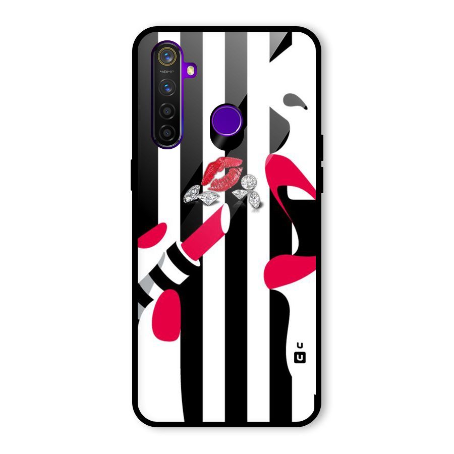 Bold Woman Glass Back Case for Realme 5 Pro