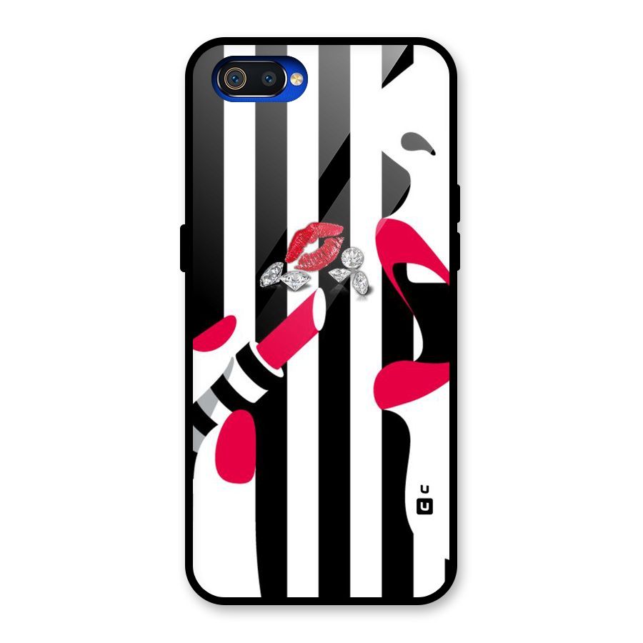 Bold Woman Glass Back Case for Realme C2