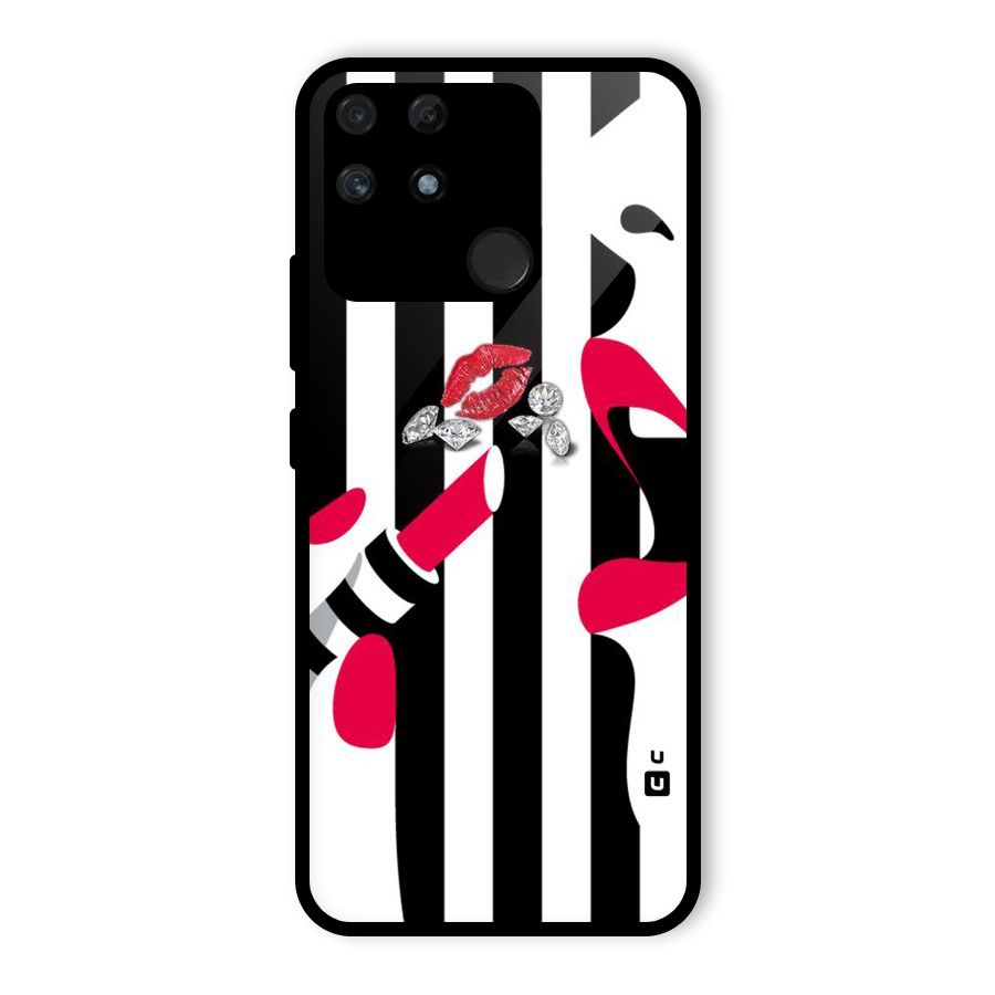 Bold Woman Glass Back Case for Realme Narzo 50A