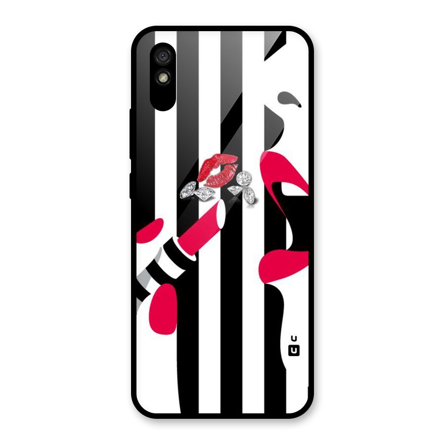 Bold Woman Glass Back Case for Redmi 9i