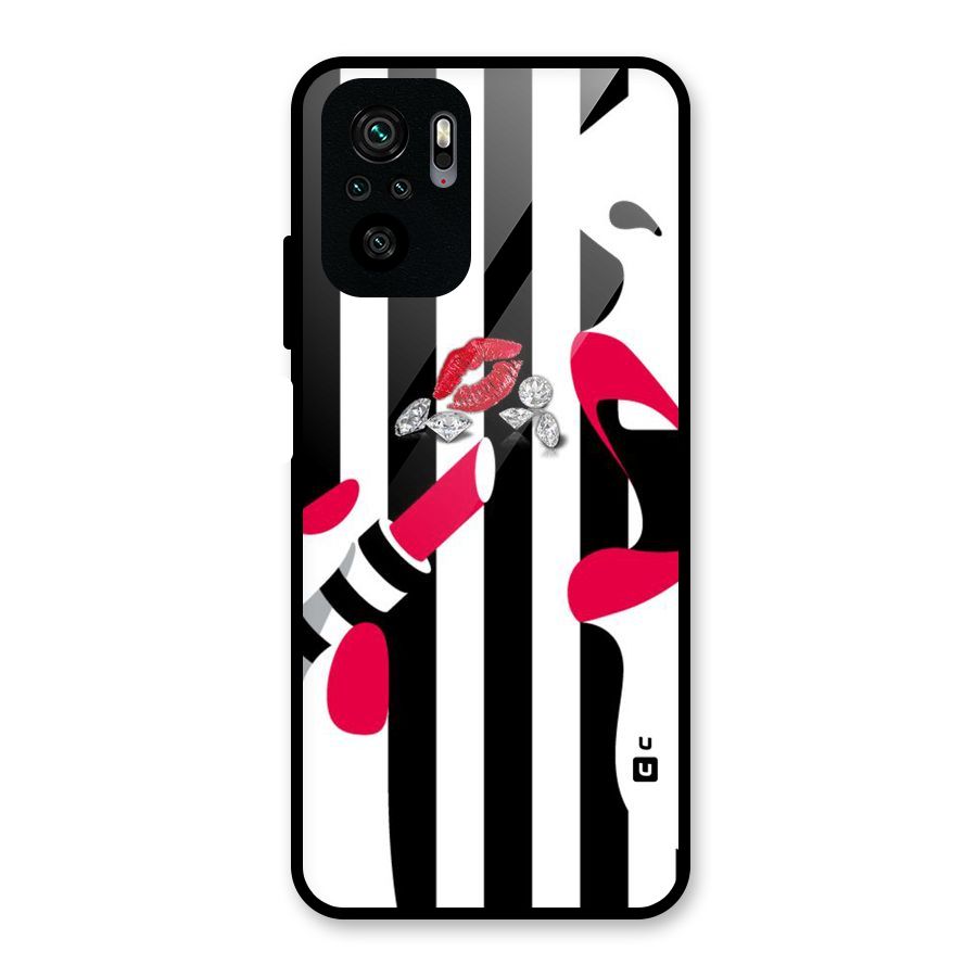 Bold Woman Glass Back Case for Redmi Note 10S