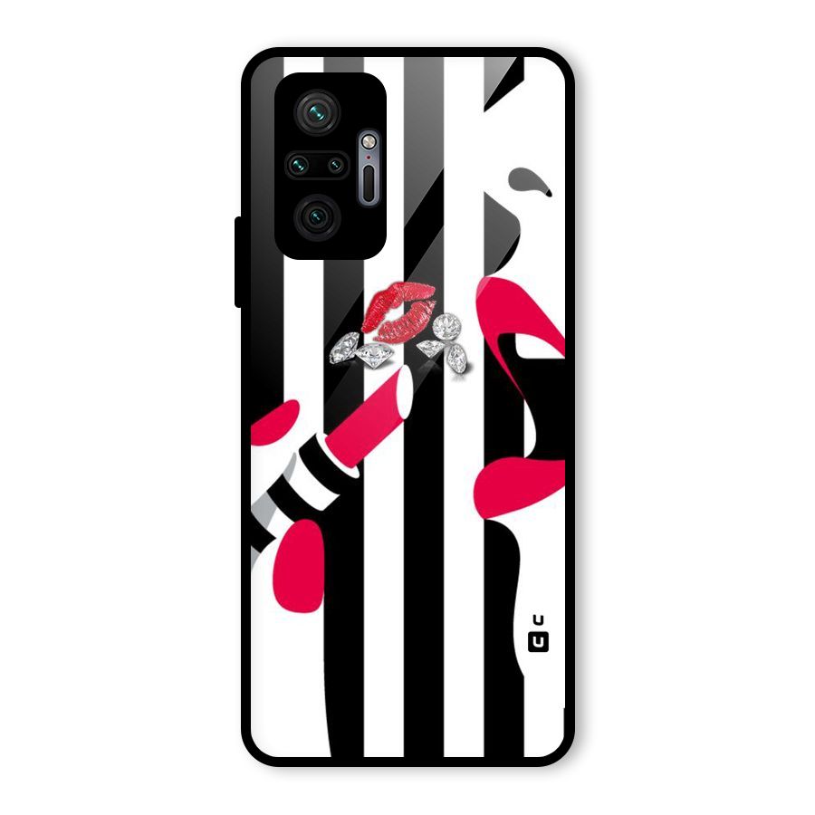 Bold Woman Glass Back Case for Redmi Note 10 Pro