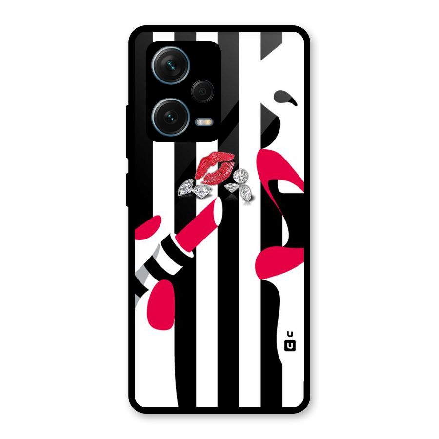 Bold Woman Glass Back Case for Redmi Note 12 Pro Plus 5G