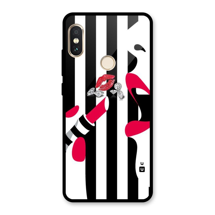 Bold Woman Glass Back Case for Redmi Note 5 Pro