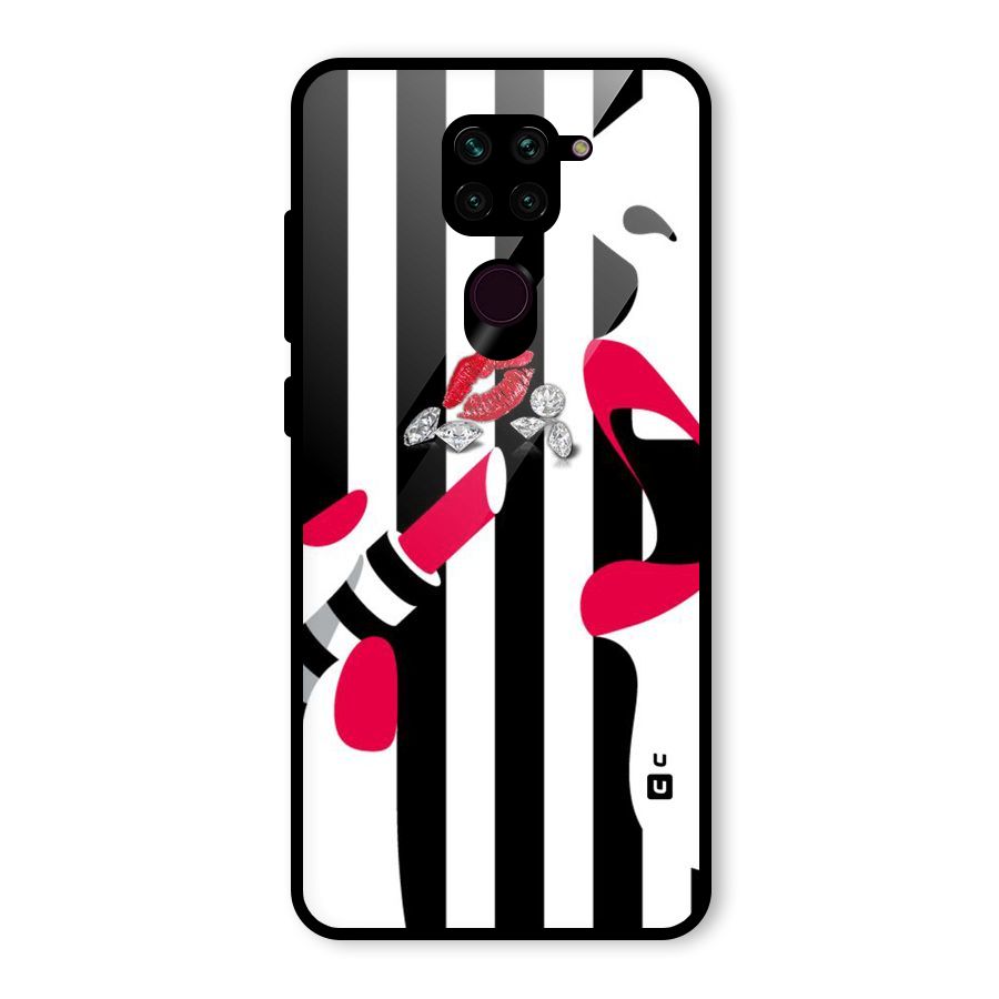 Bold Woman Glass Back Case for Redmi Note 9