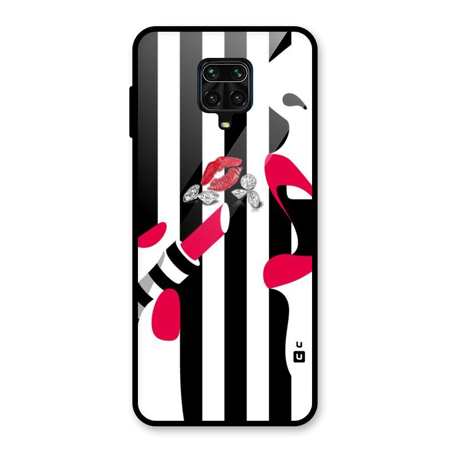 Bold Woman Glass Back Case for Redmi Note 9 Pro