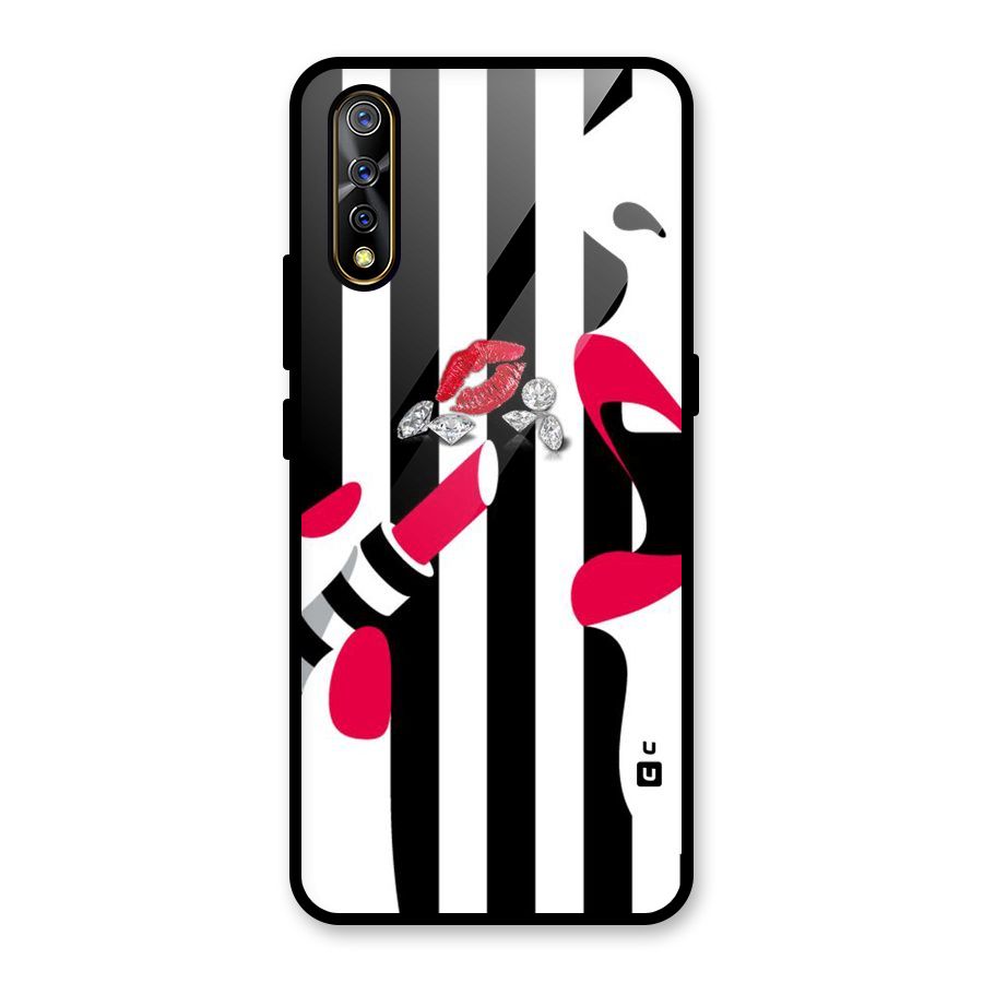 Bold Woman Glass Back Case for Vivo S1