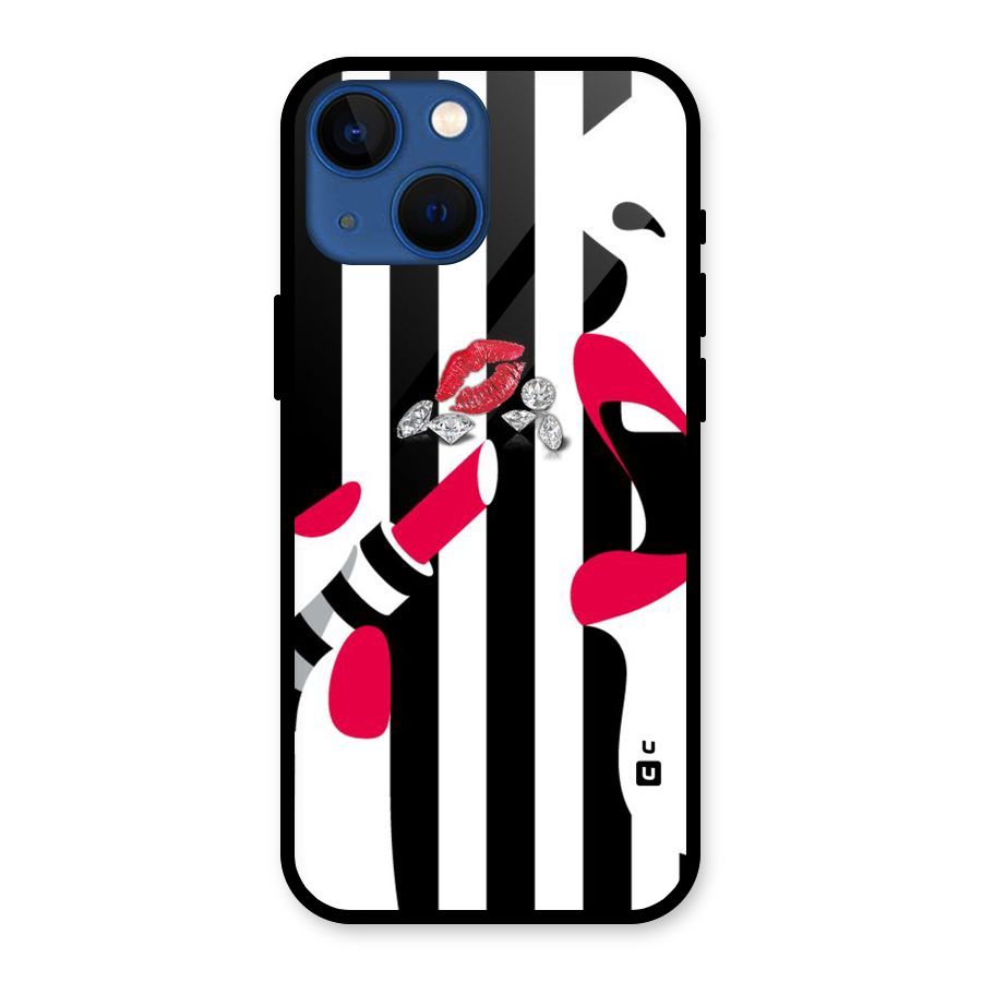 Bold Woman Glass Back Case for iPhone 13 Mini