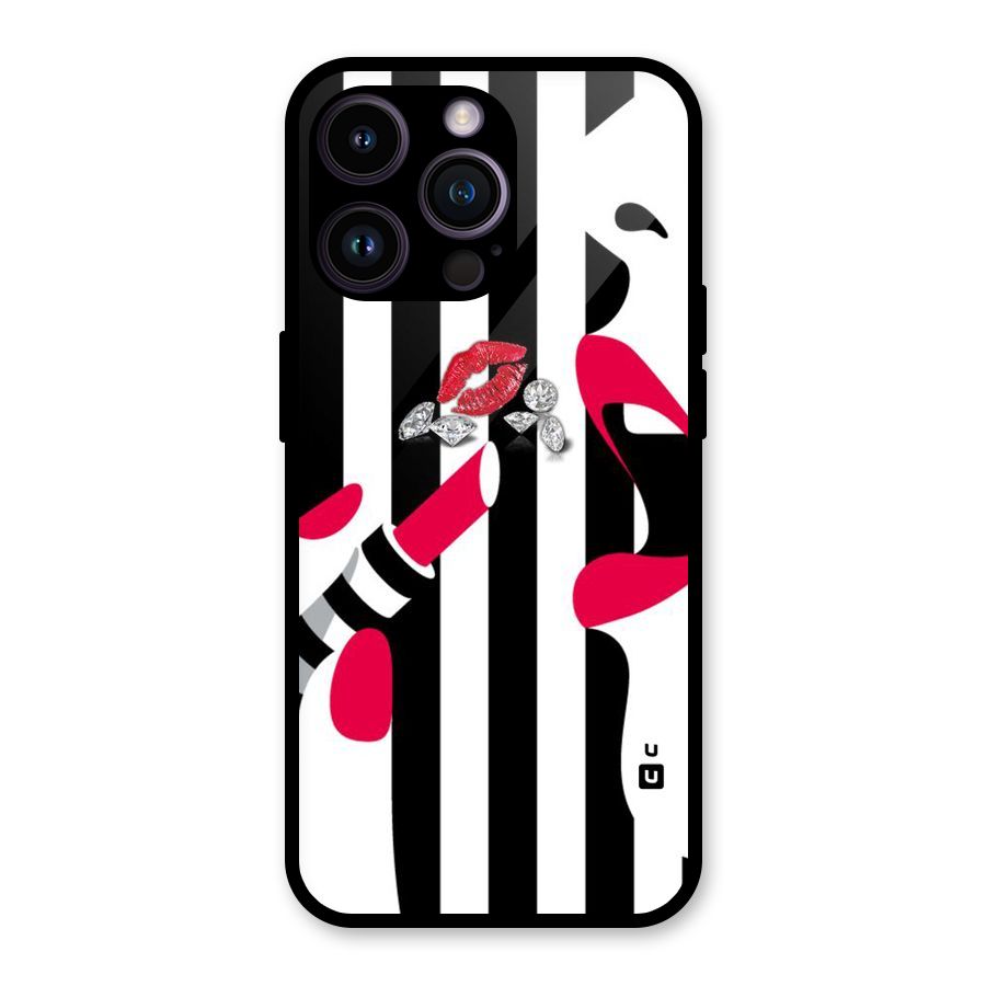 Bold Woman Glass Back Case for iPhone 14 Pro Max