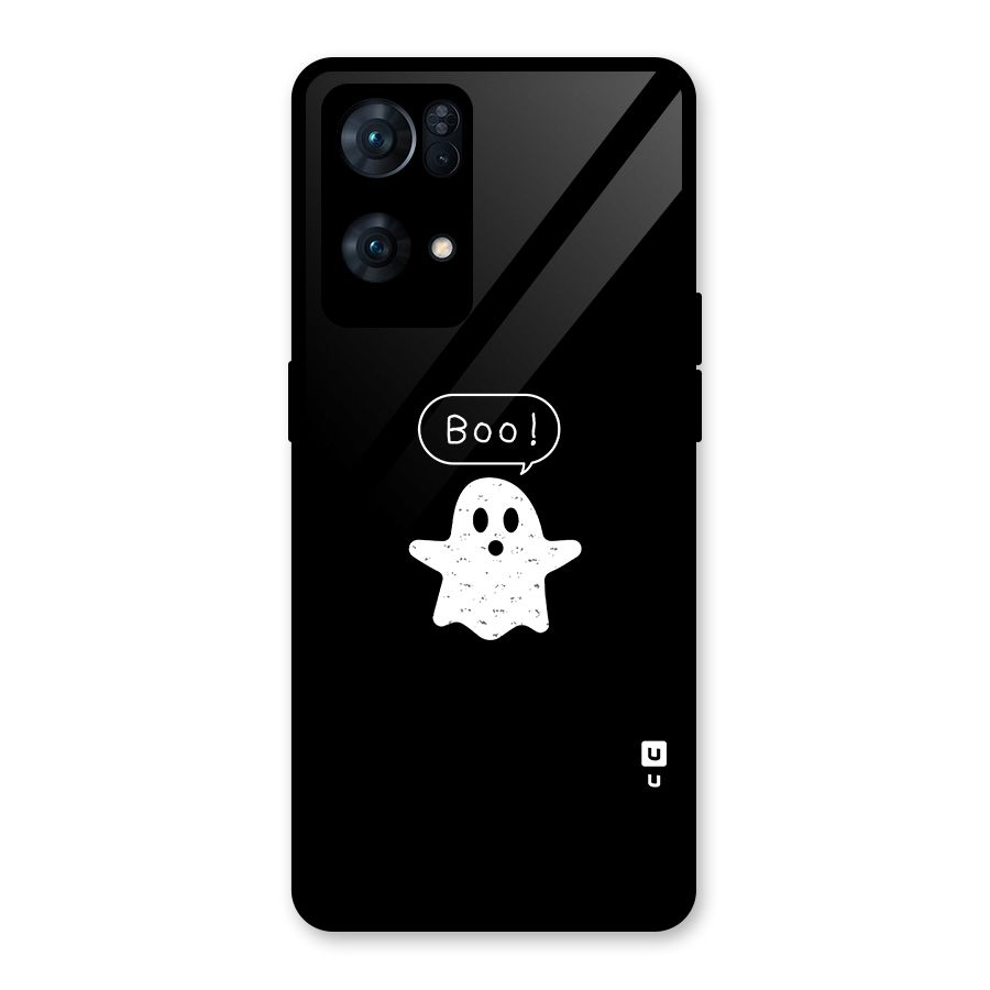 Boo Cute Ghost Glass Back Case for Oppo Reno7 Pro 5G