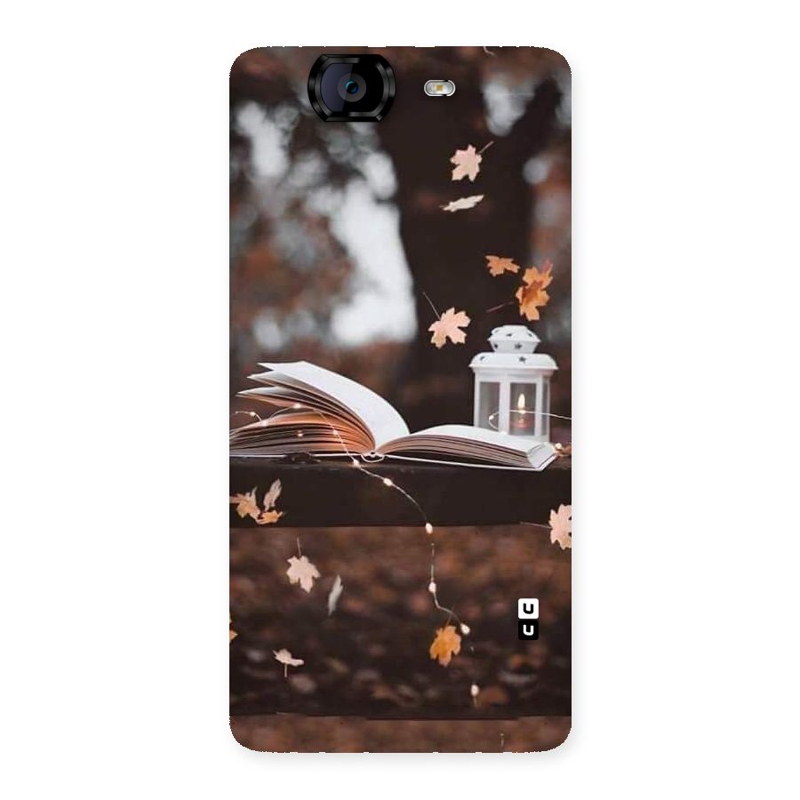 Book and Fall Leaves Back Case for Canvas Knight A350