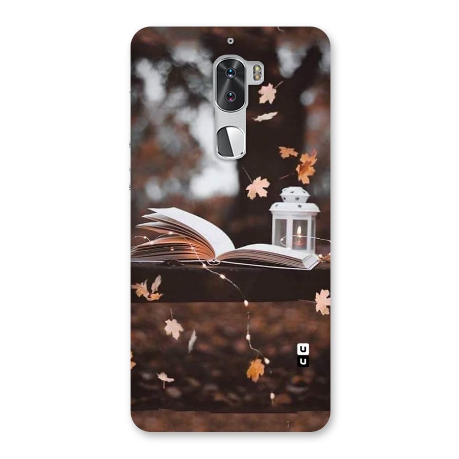 Book and Fall Leaves Back Case for Coolpad Cool 1