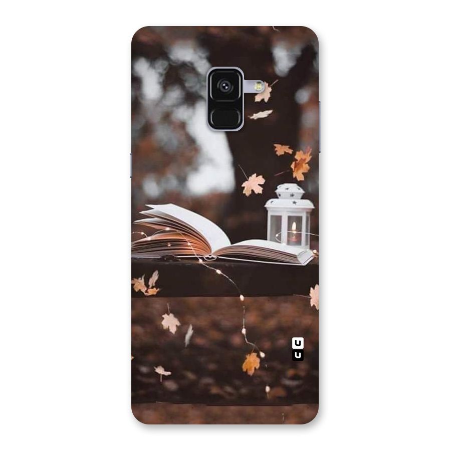 Book and Fall Leaves Back Case for Galaxy A8 Plus