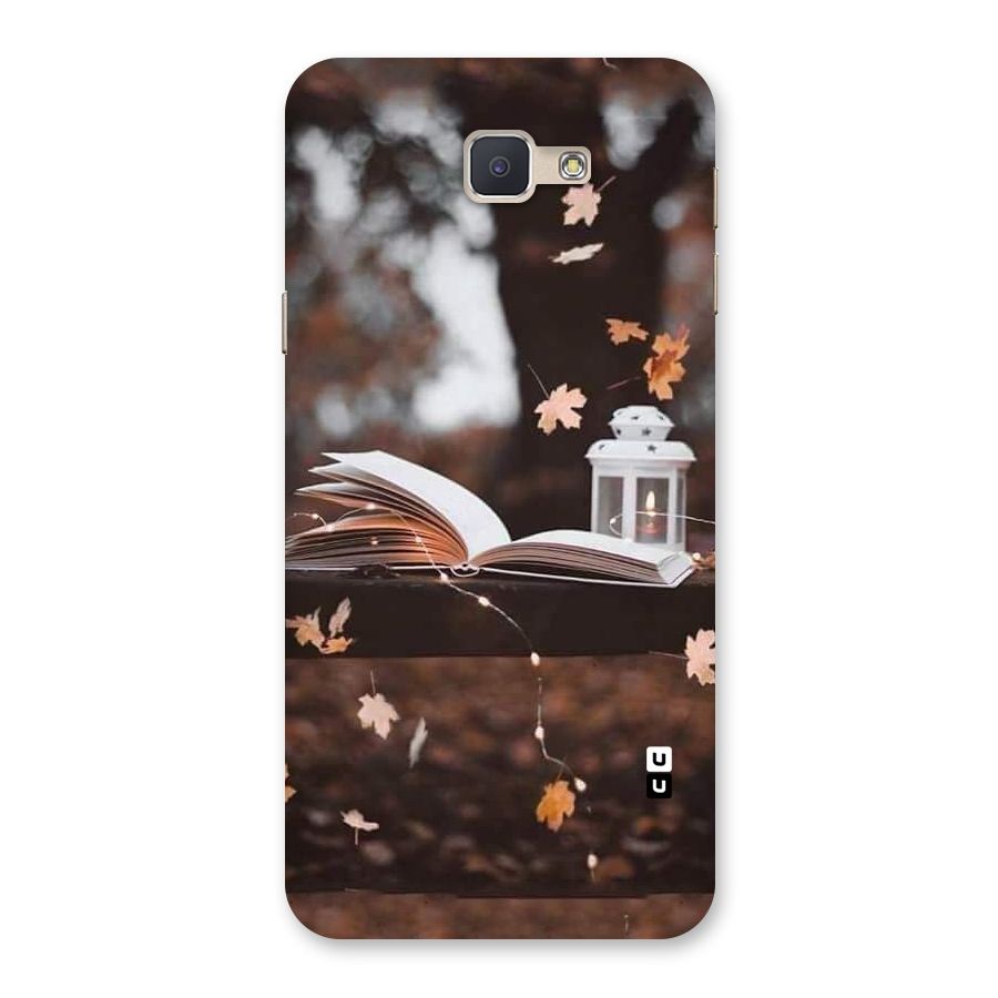 Book and Fall Leaves Back Case for Galaxy J5 Prime