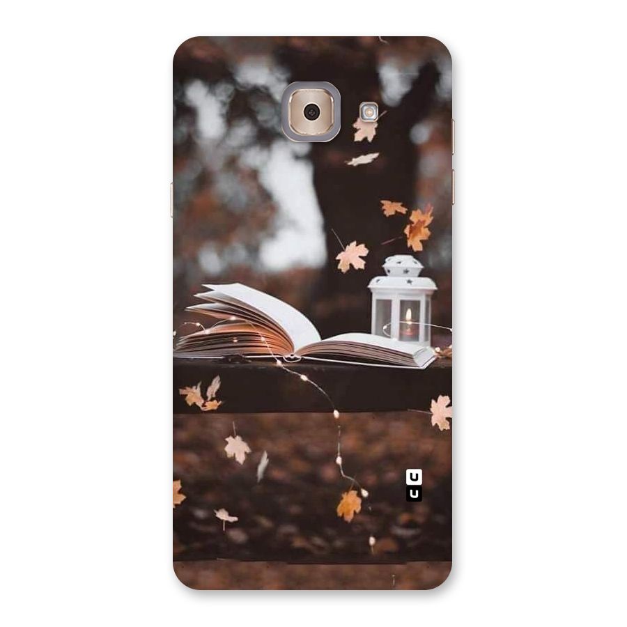 Book and Fall Leaves Back Case for Galaxy J7 Max