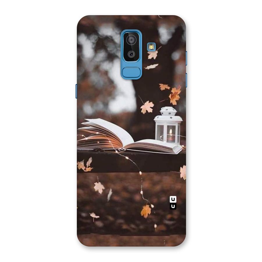 Book and Fall Leaves Back Case for Galaxy J8