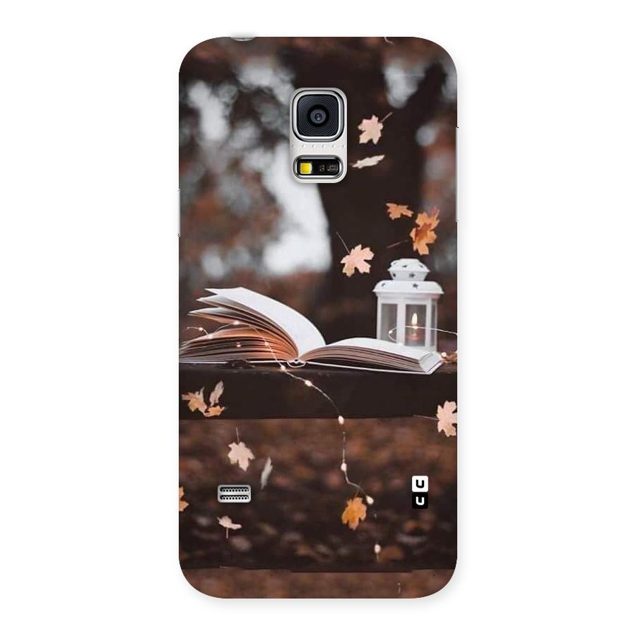 Book and Fall Leaves Back Case for Galaxy S5 Mini