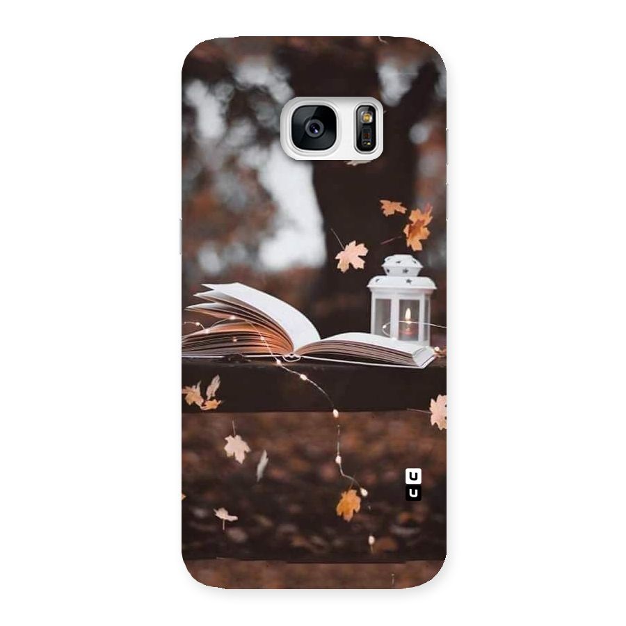 Book and Fall Leaves Back Case for Galaxy S7 Edge