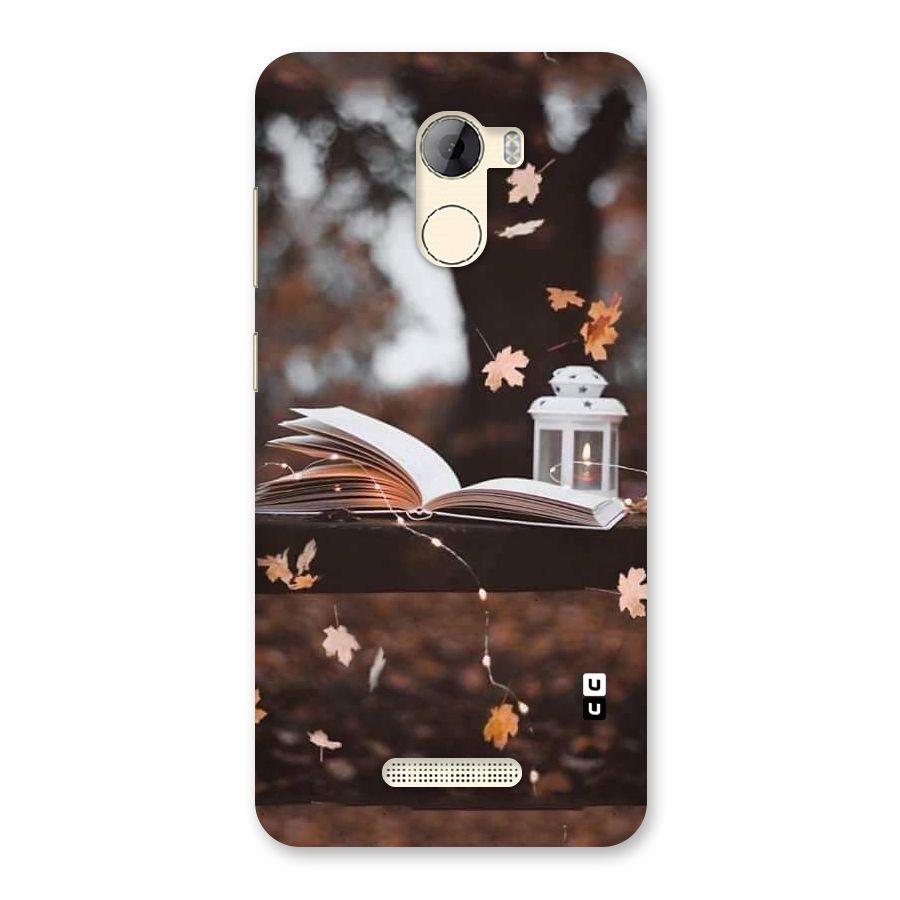 Book and Fall Leaves Back Case for Gionee A1 LIte