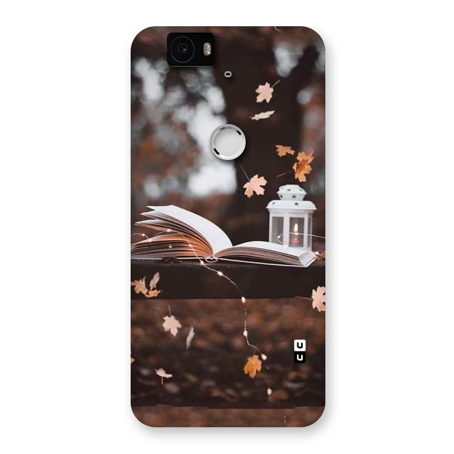 Book and Fall Leaves Back Case for Google Nexus-6P