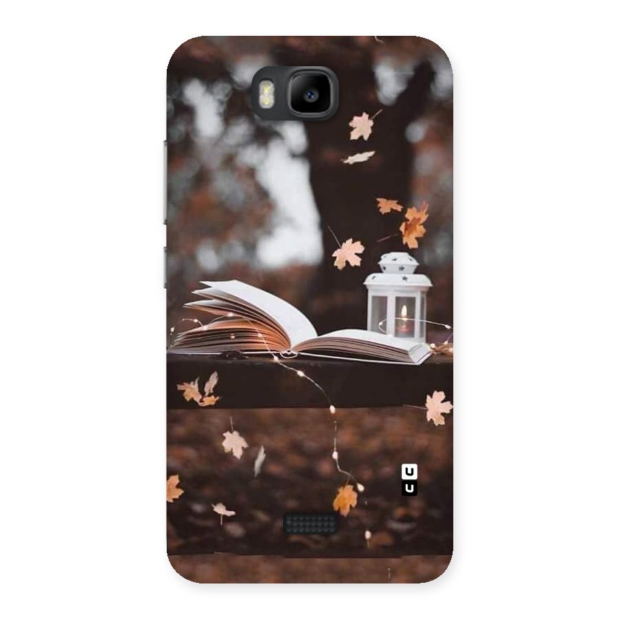Book and Fall Leaves Back Case for Honor Bee