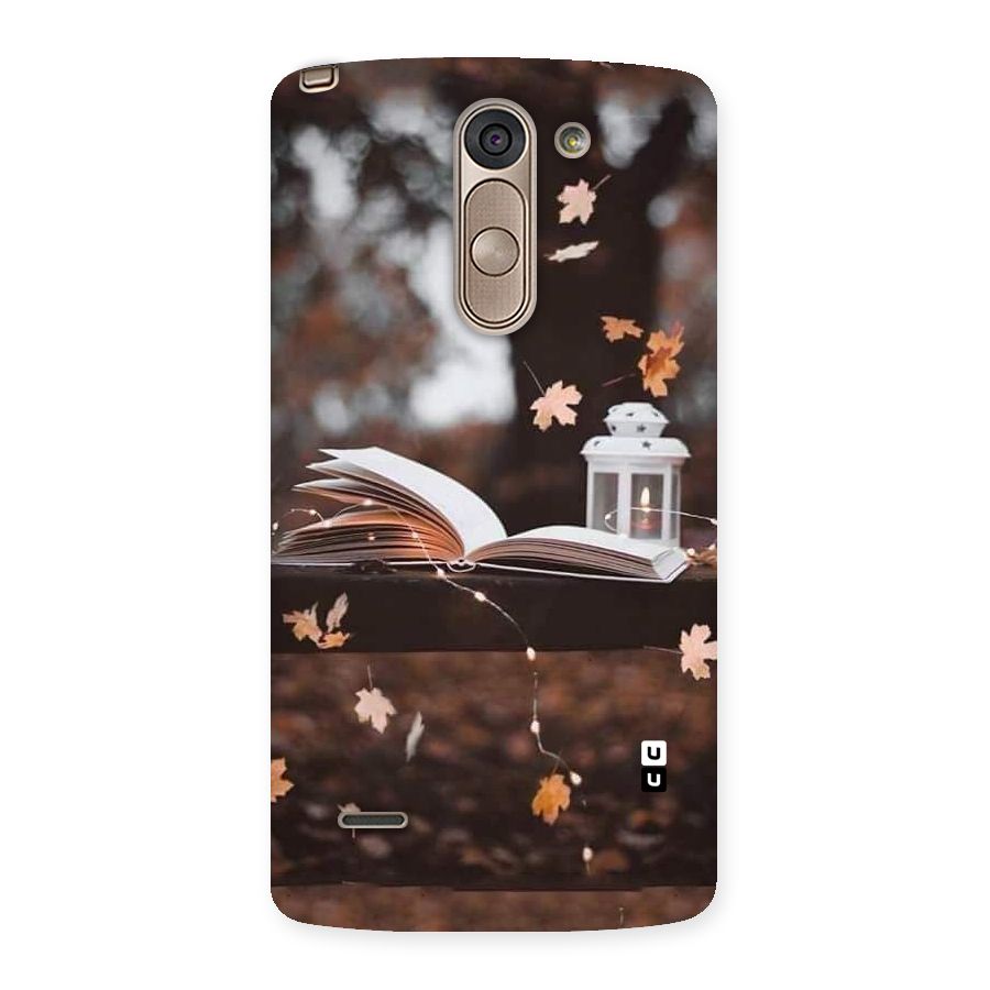 Book and Fall Leaves Back Case for LG G3 Stylus