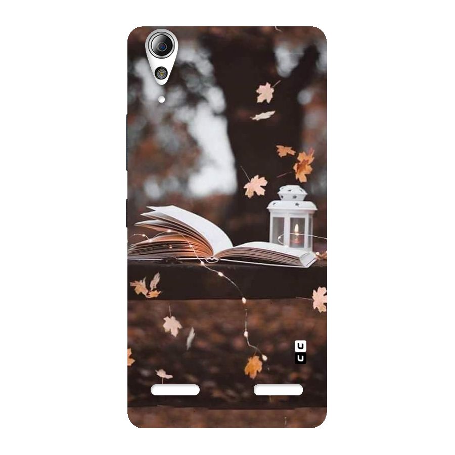 Book and Fall Leaves Back Case for Lenovo A6000 Plus