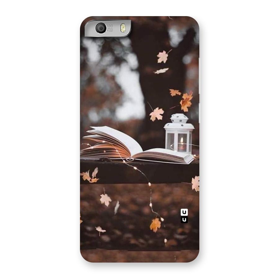 Book and Fall Leaves Back Case for Micromax Canvas Knight 2