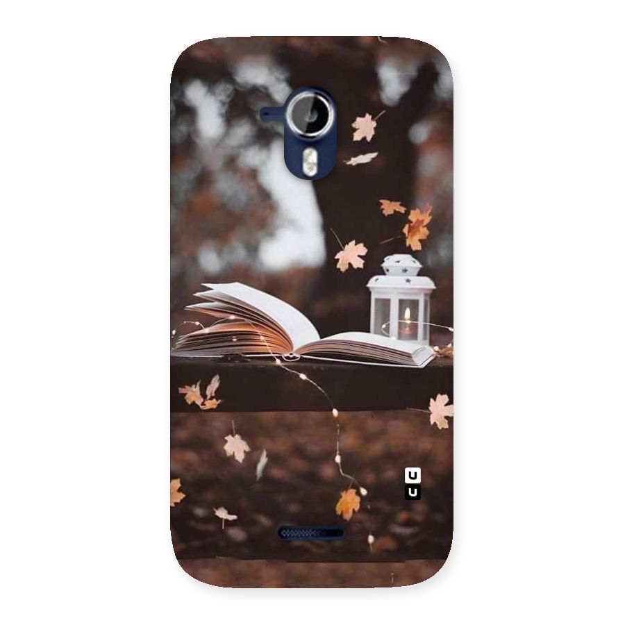 Book and Fall Leaves Back Case for Micromax Canvas Magnus A117