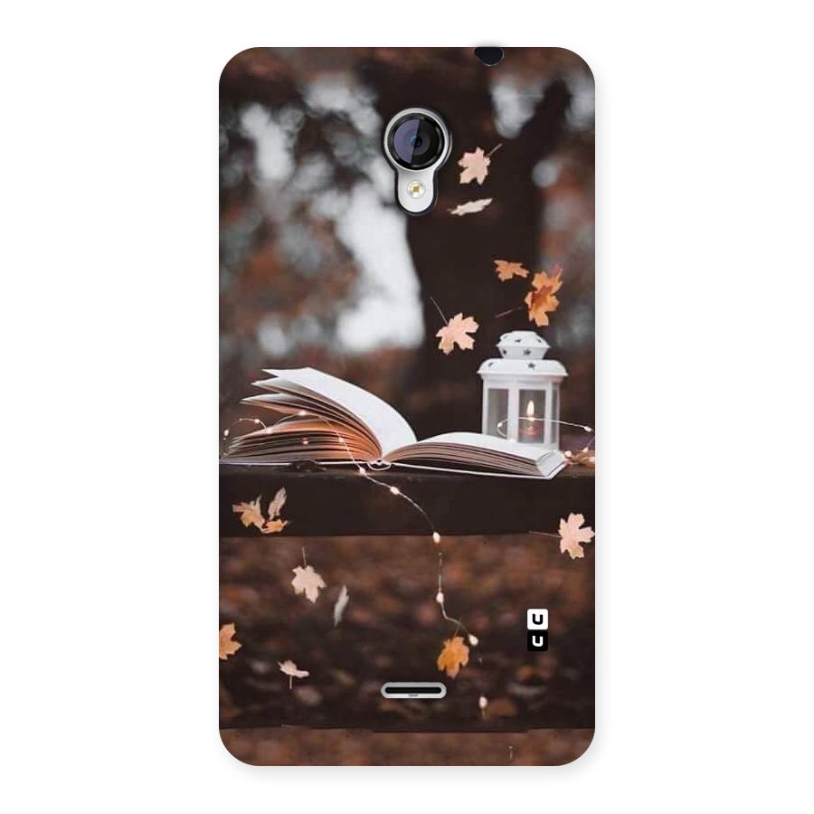 Book and Fall Leaves Back Case for Micromax Unite 2 A106