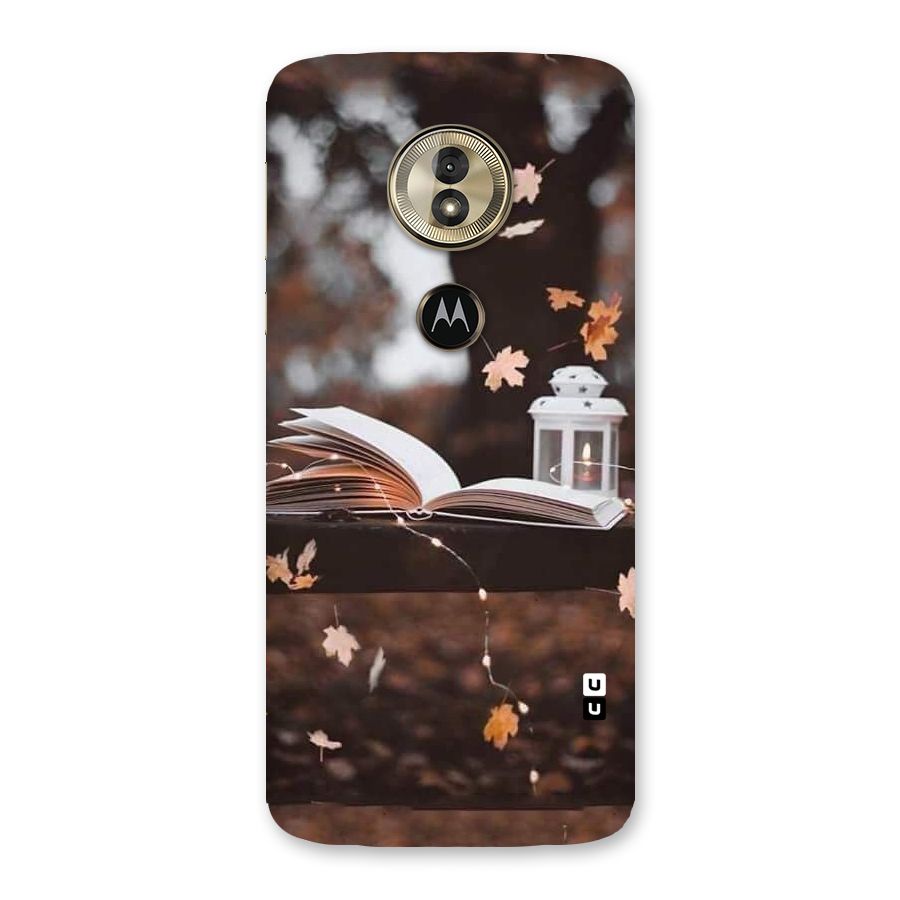Book and Fall Leaves Back Case for Moto G6 Play