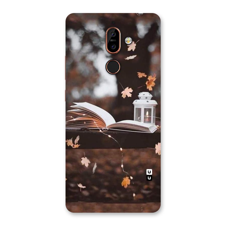 Book and Fall Leaves Back Case for Nokia 7 Plus