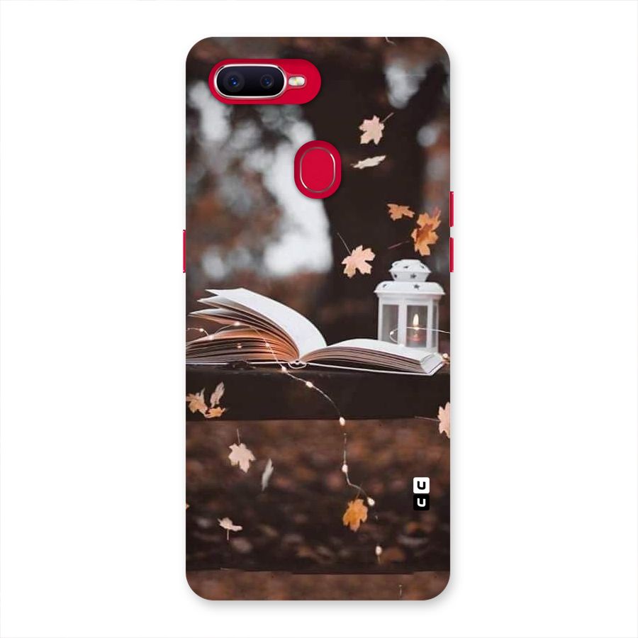 Book and Fall Leaves Back Case for Oppo F9 Pro