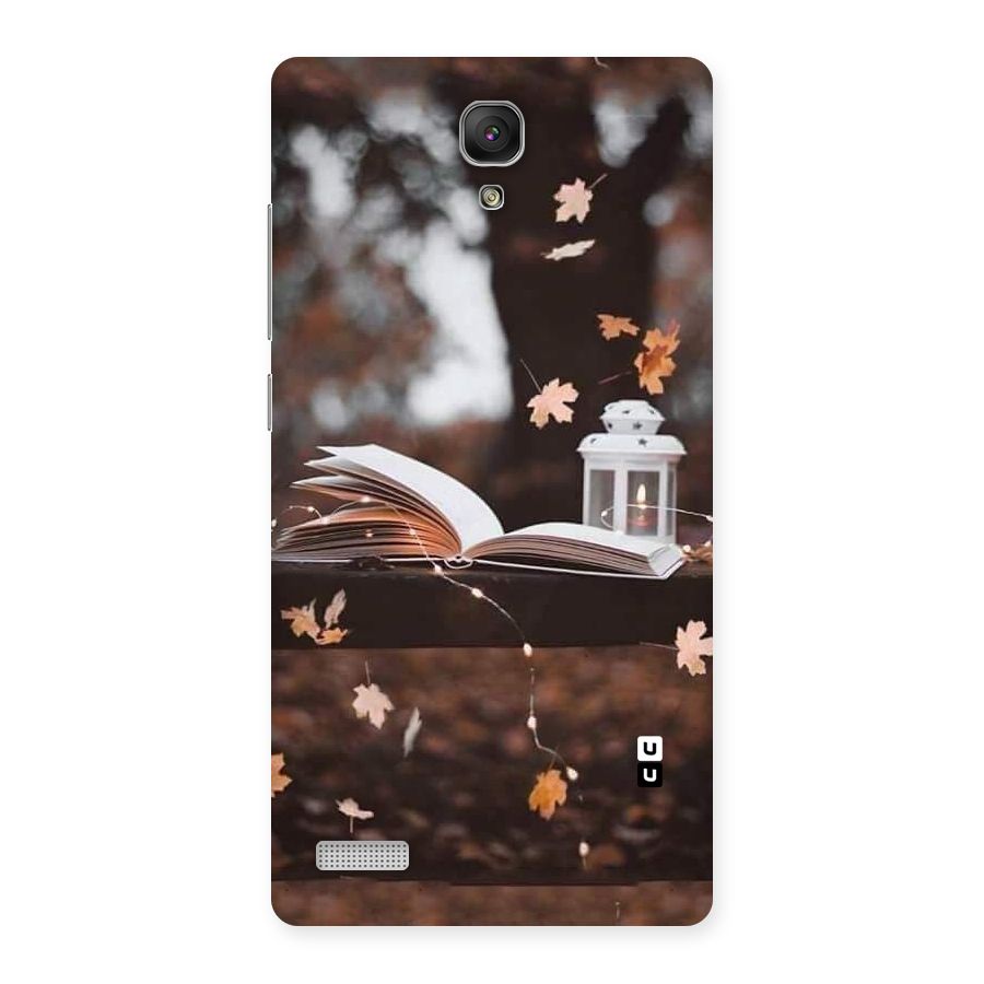 Book and Fall Leaves Back Case for Redmi Note
