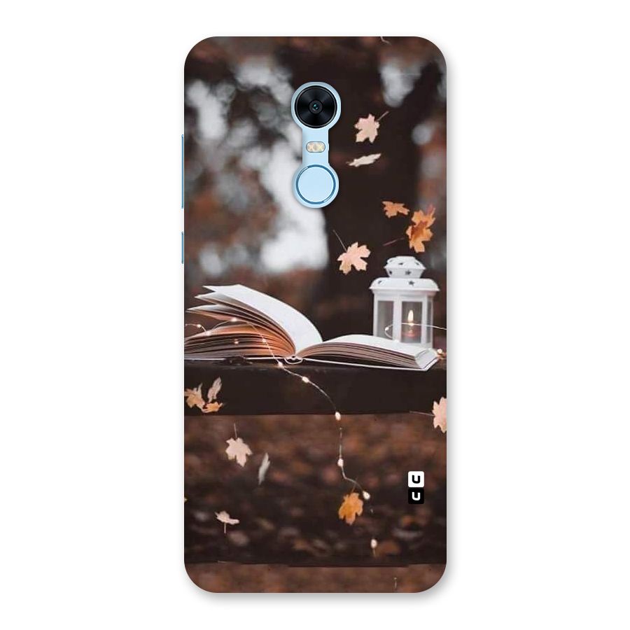 Book and Fall Leaves Back Case for Redmi Note 5