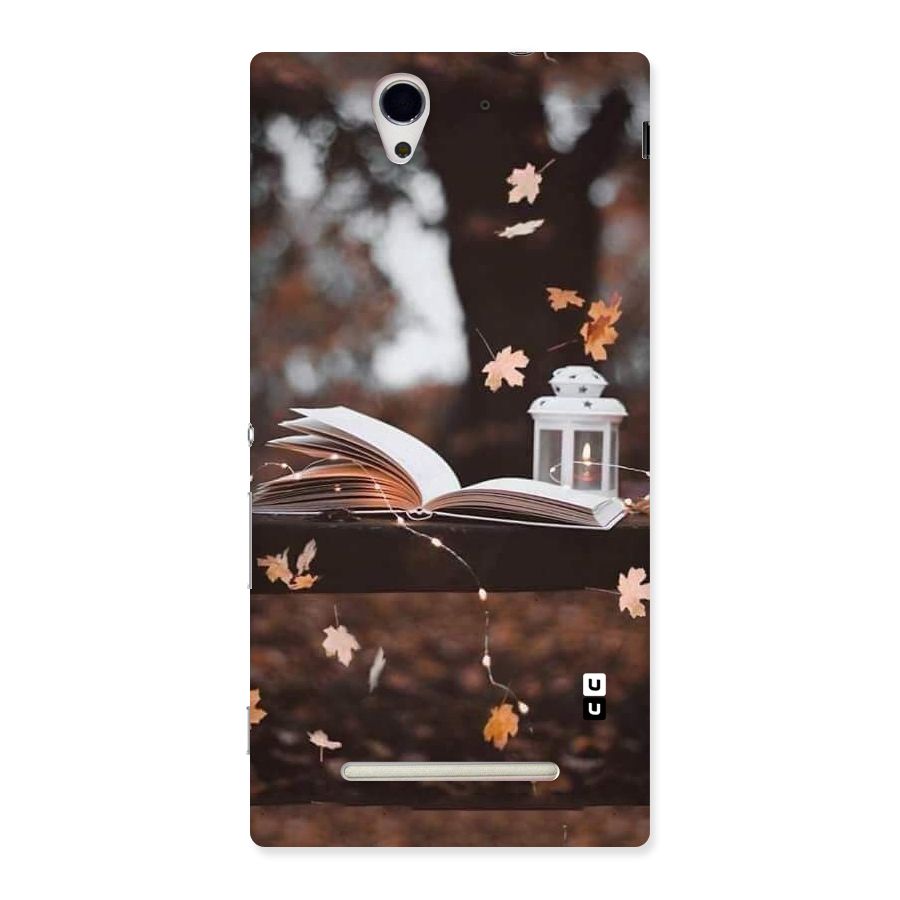 Book and Fall Leaves Back Case for Sony Xperia C3