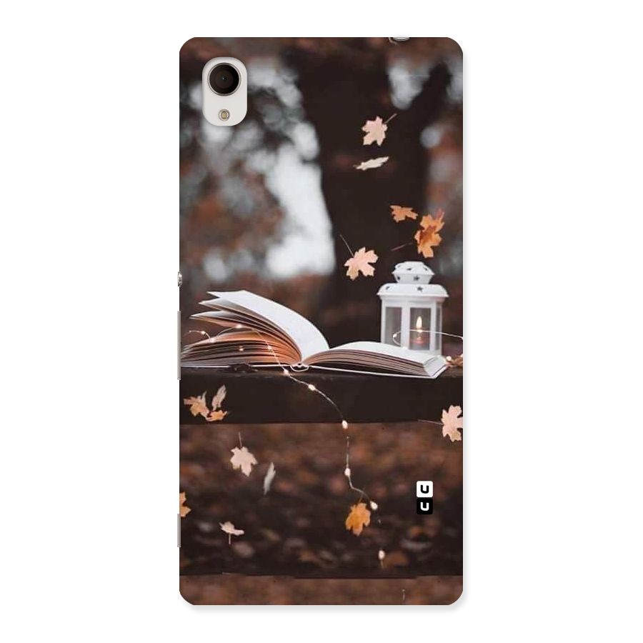 Book and Fall Leaves Back Case for Sony Xperia M4