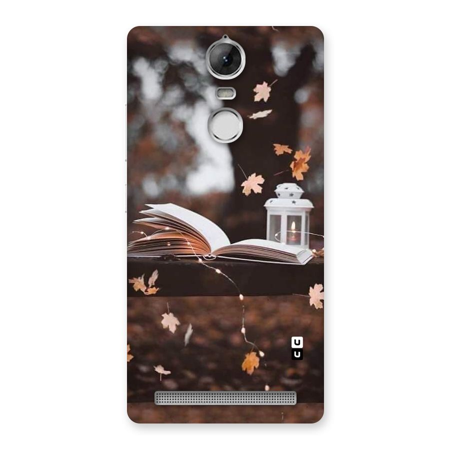 Book and Fall Leaves Back Case for Vibe K5 Note