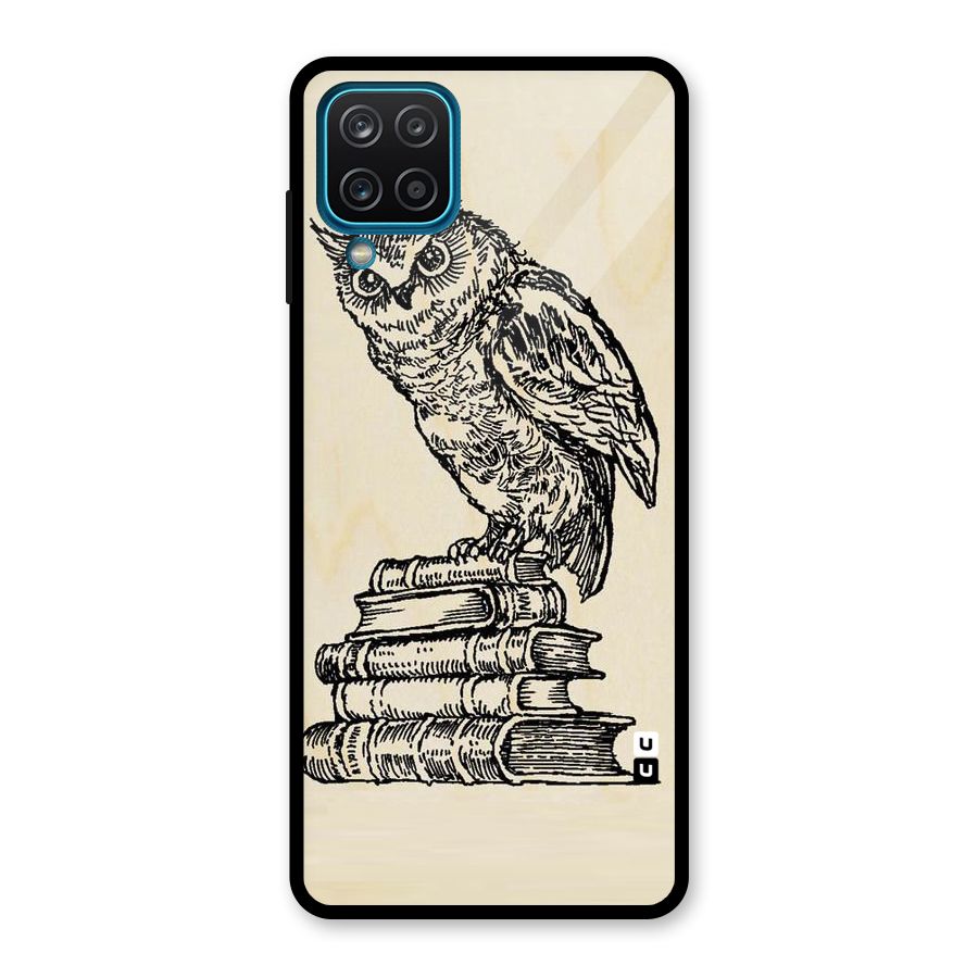 Book Owl Glass Back Case for Galaxy A12