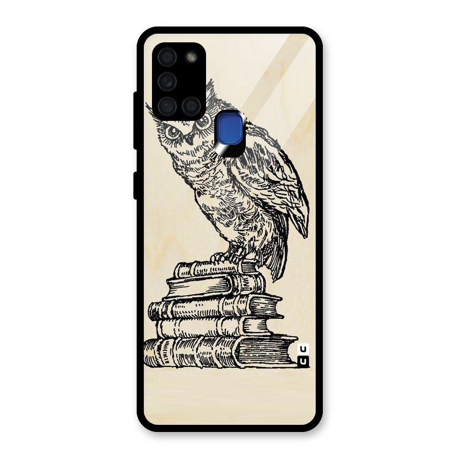 Book Owl Glass Back Case for Galaxy A21s