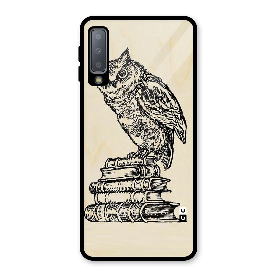 Book Owl Glass Back Case for Galaxy A7 (2018)
