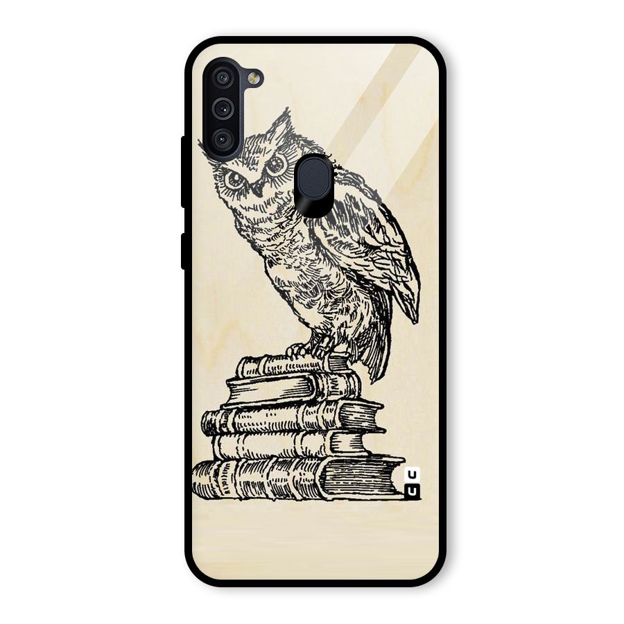 Book Owl Glass Back Case for Galaxy M11
