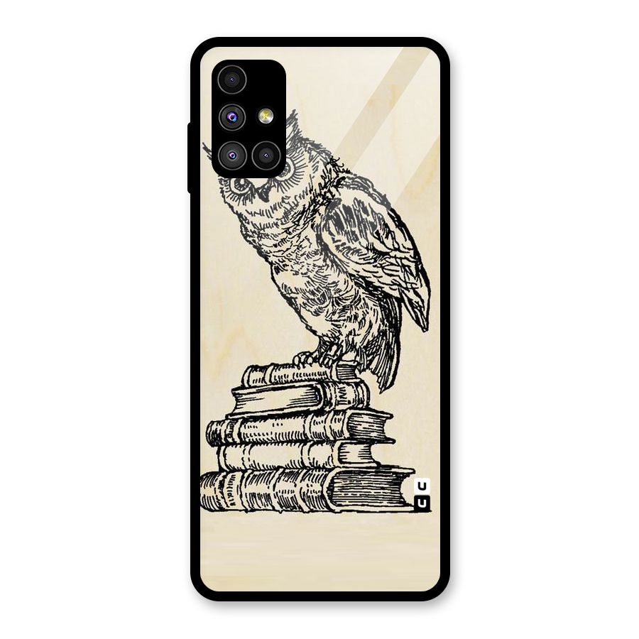 Book Owl Glass Back Case for Galaxy M51