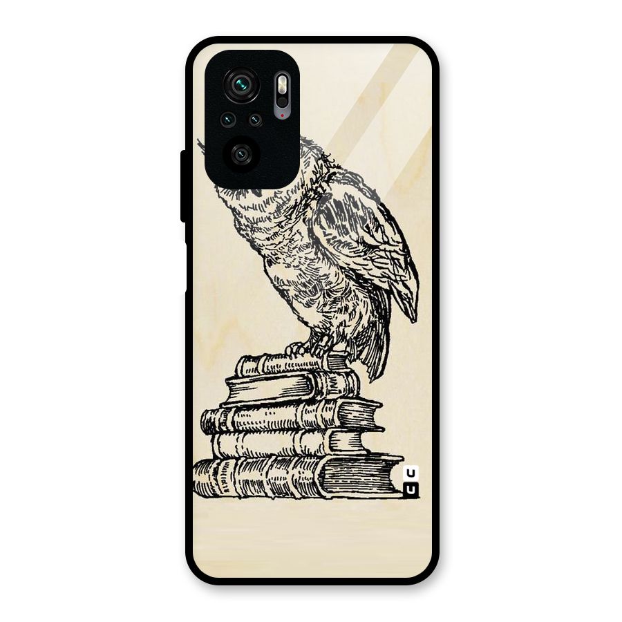 Book Owl Glass Back Case for Redmi Note 10S